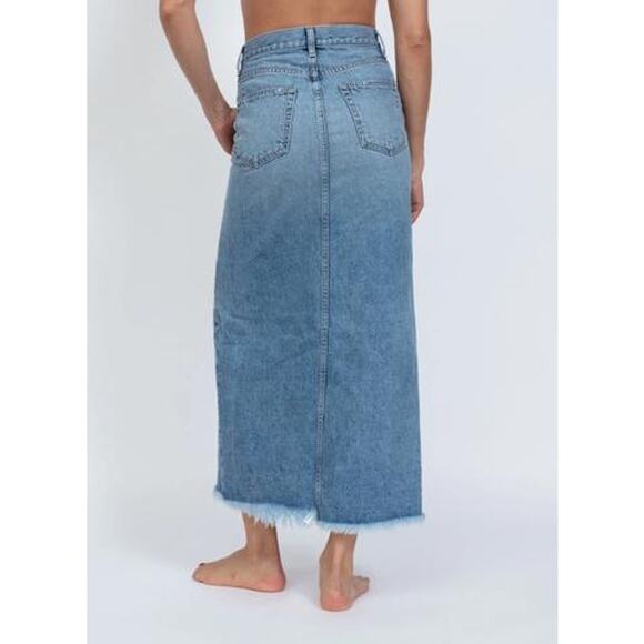 ASKK NY Denim Maxi Jean Skirt in Berkeley 26 - Picture 3 of 3